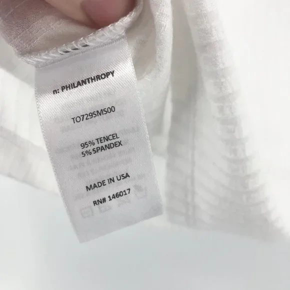 NEW🌺n:PHILANTHROPY Champ Ribbed White Tee - Picture 10 of 10